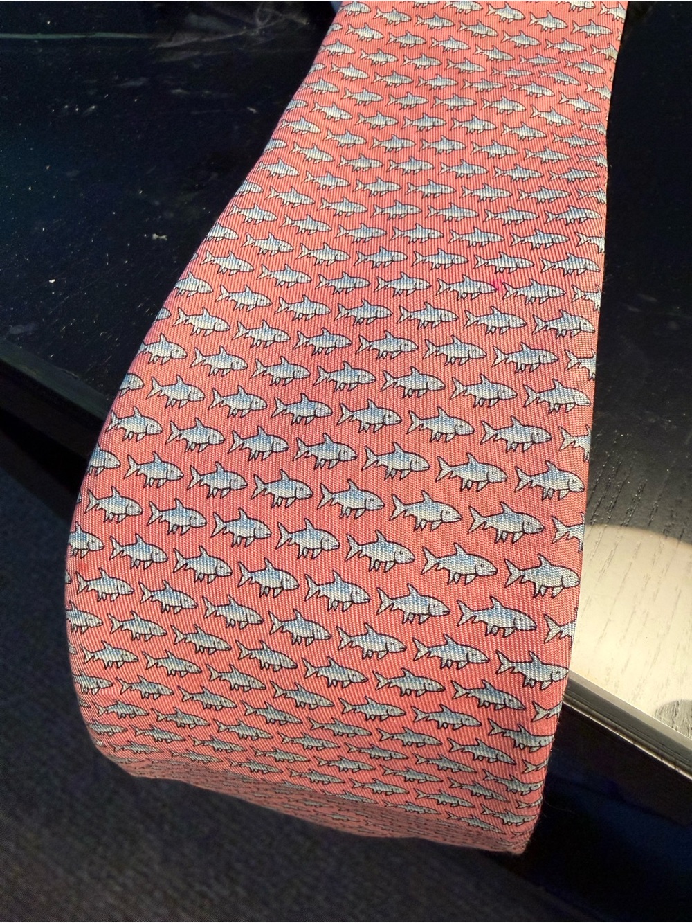 Vineyard Vines Pink Shark Pattern Pet Fish Accessory